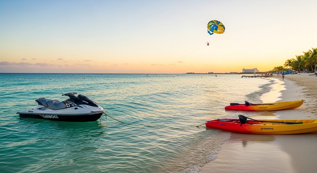 Deportes acuáticos en Cancún: jet ski, parasailing y kayak