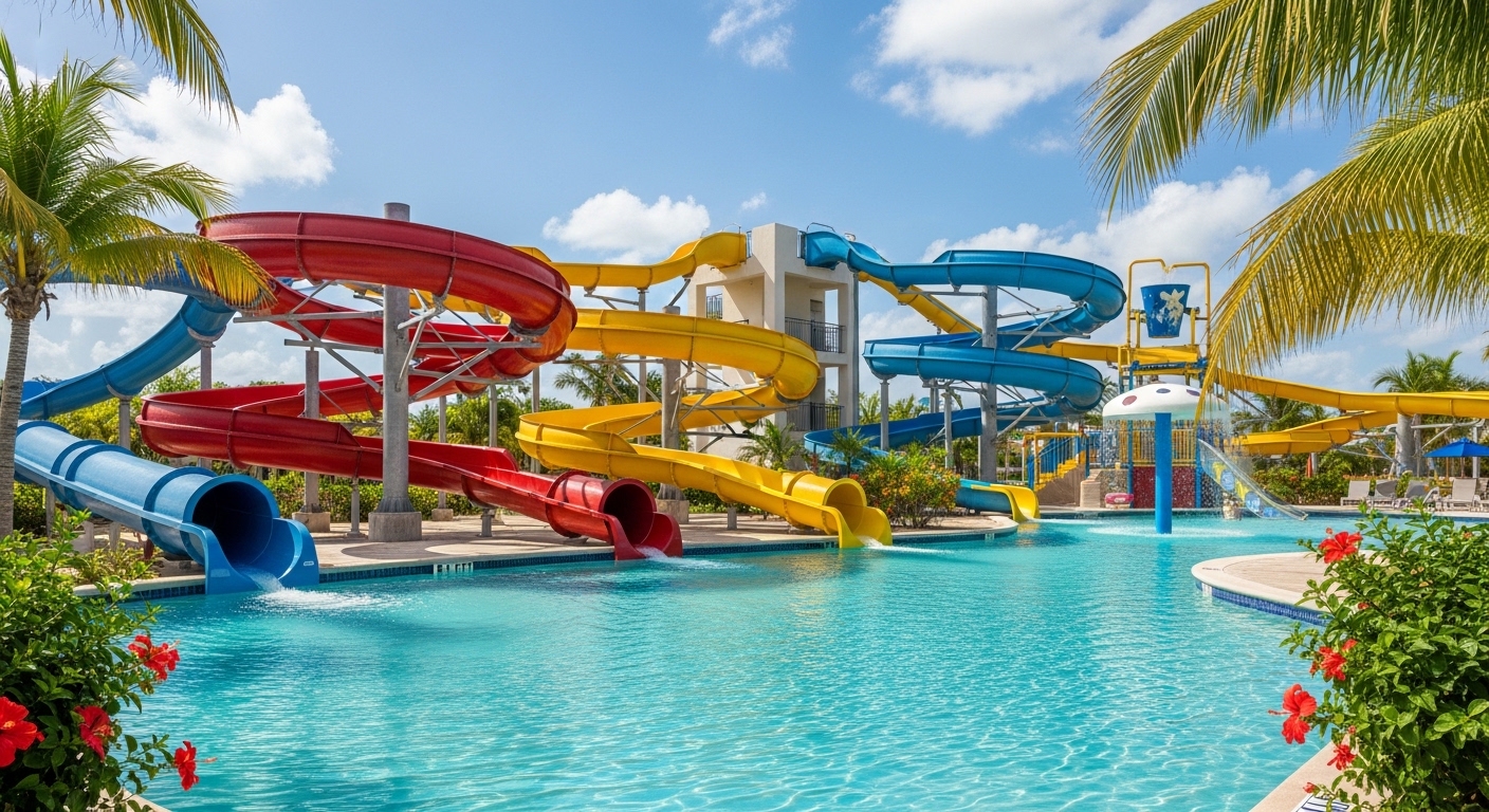 family kids cancun pool waterslide activities