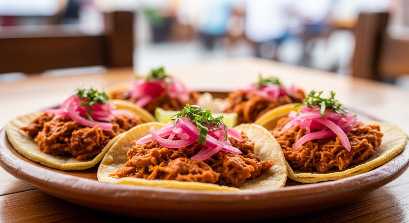 yucatan food tacos cochinita pibil mexican gastronomy plate