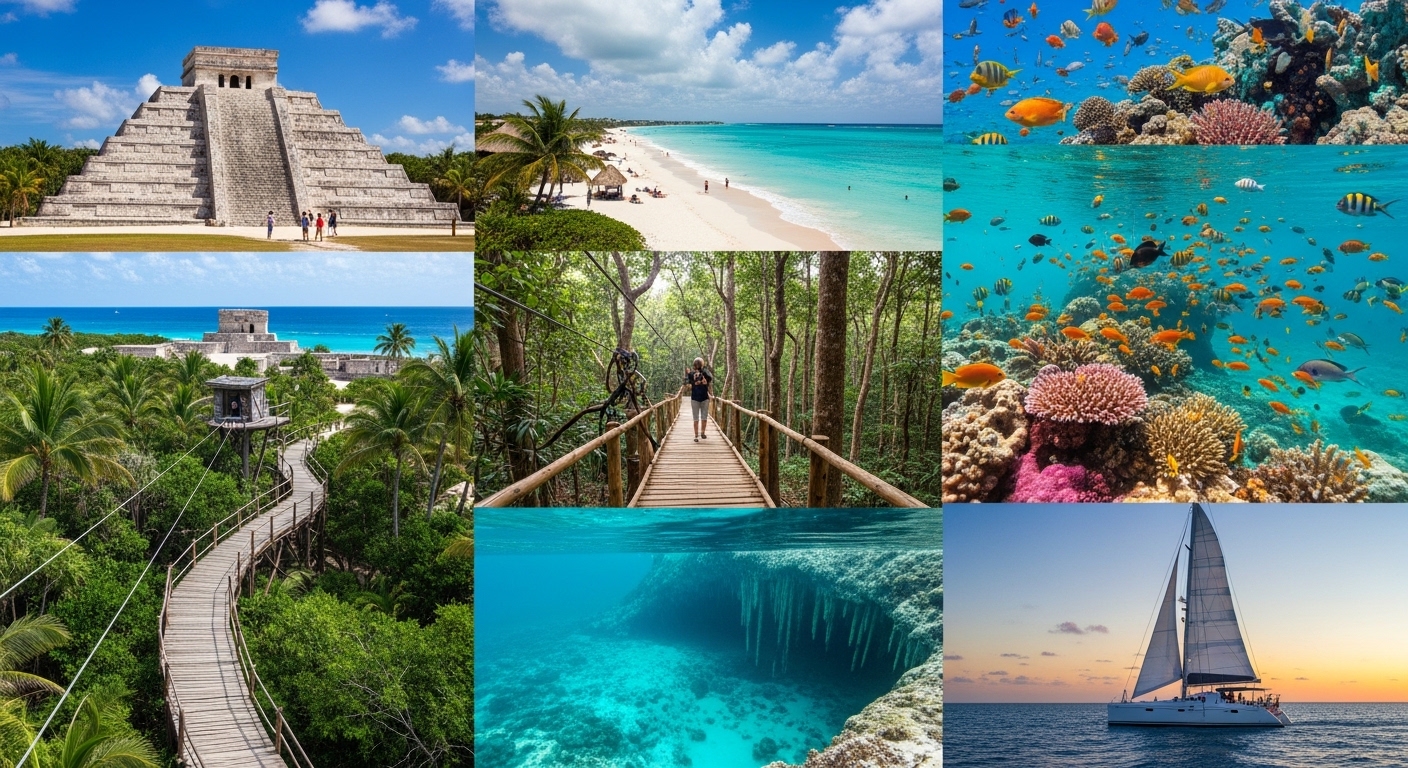 cancun activities sightseeing tours excursions collage