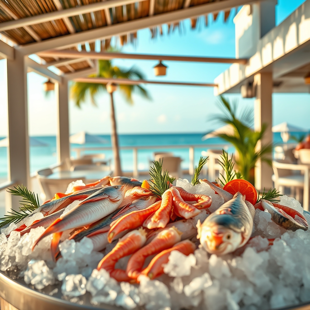 Mariscos frescos en Cancún